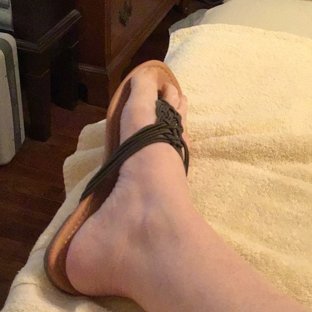 Olive Green Flip Flops.